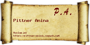 Pittner Anina névjegykártya